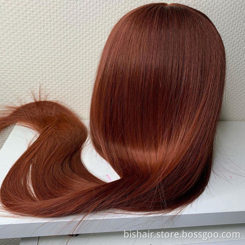 Wholesale Brown Auburn 13x4 Lace Front Human Hair Wigs Brazilian Remy Straight Pre Plucked Lace Wig For Black Women